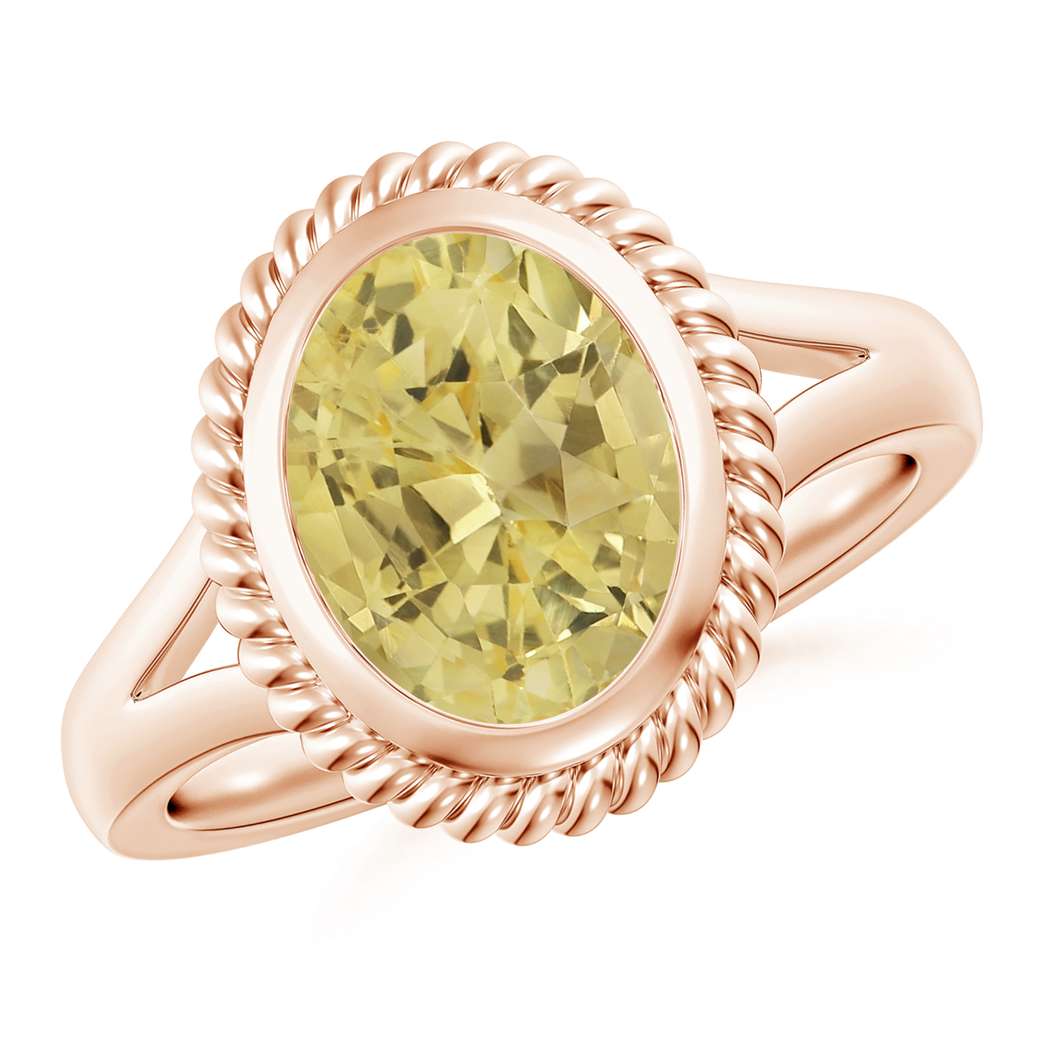  Natural Oval Yellow Sapphire (Pukhraj) Halo Ring