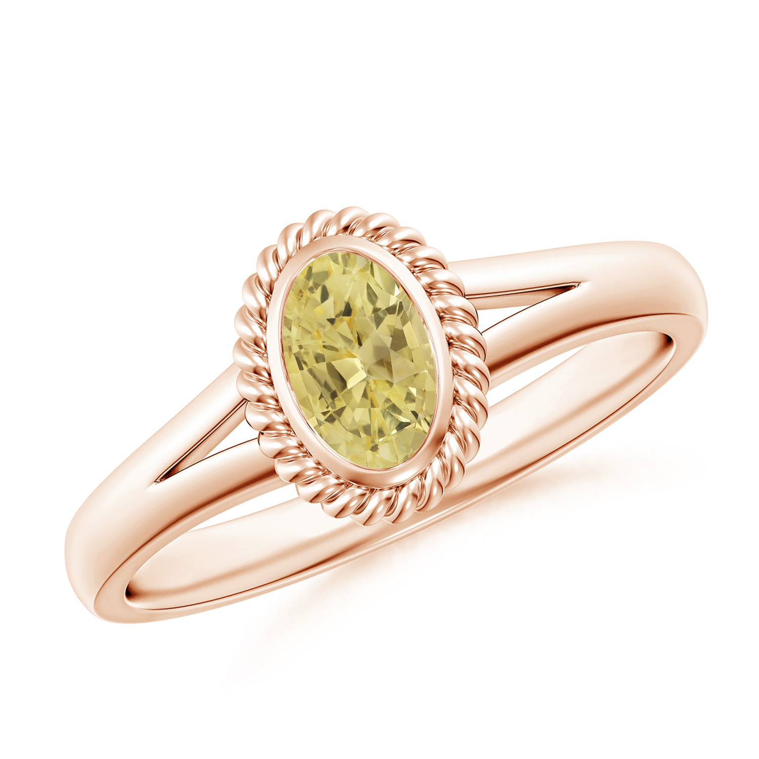 Natural Oval Yellow Sapphire (Pukhraj) Halo Ring