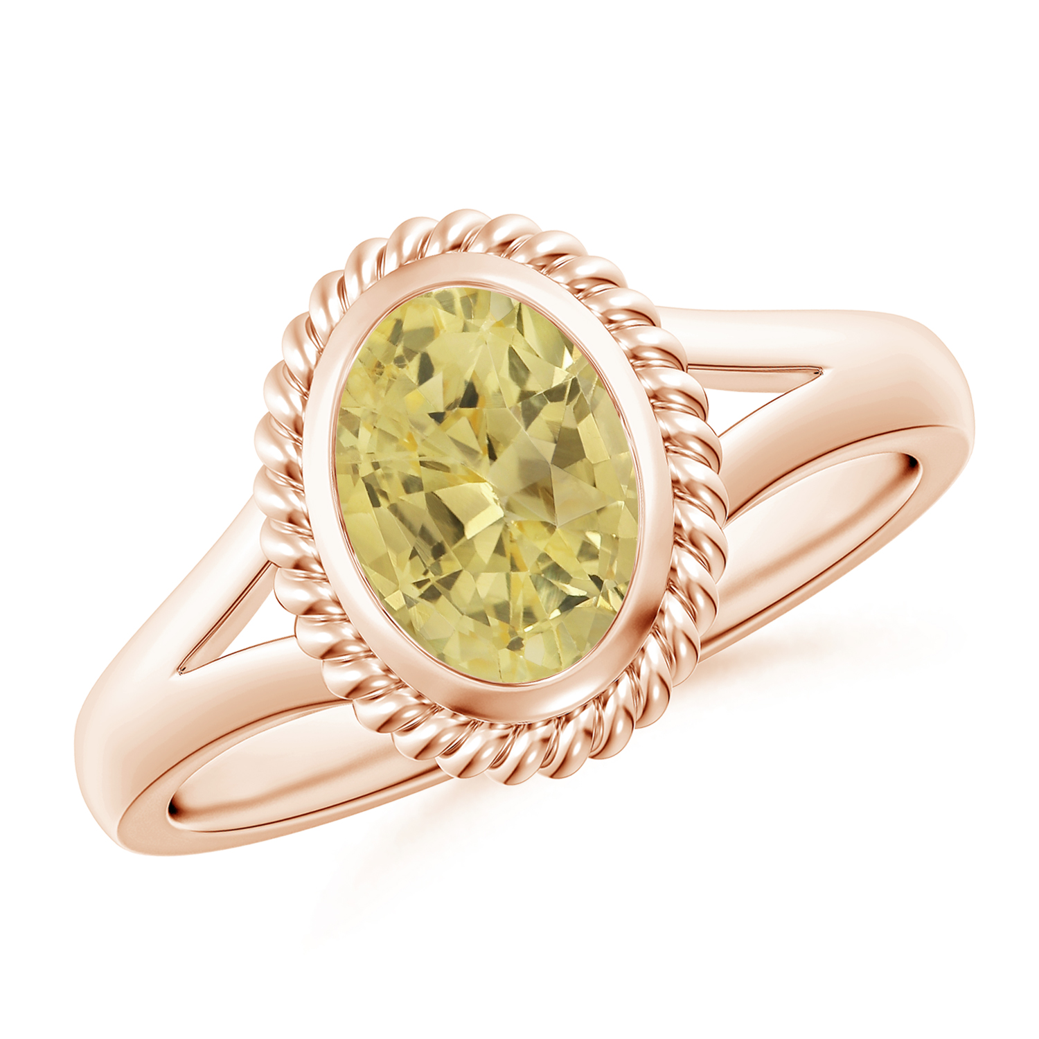 Natural Oval Yellow Sapphire (Pukhraj) Halo Ring