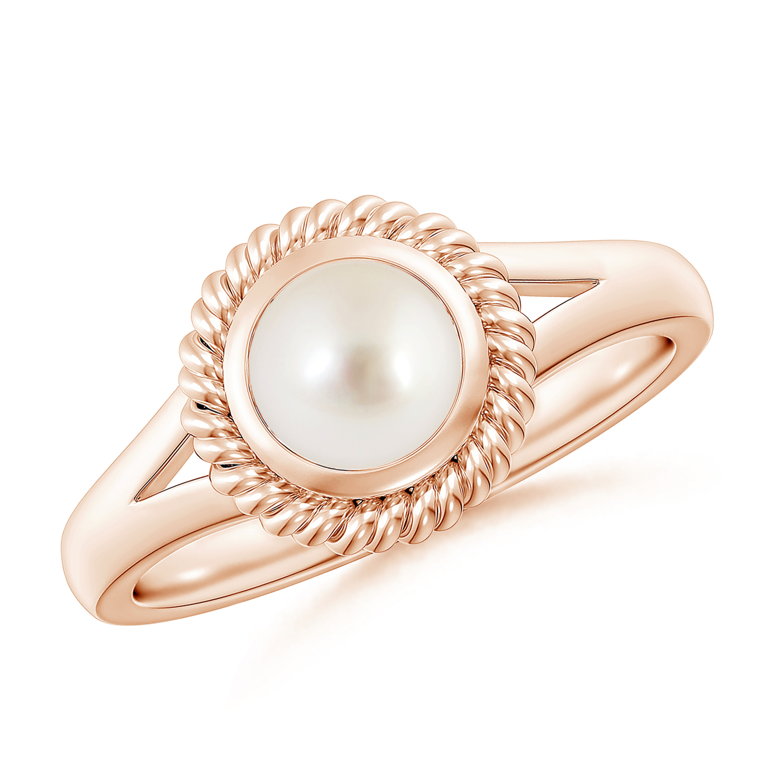 Natural Round Pearl (Moti) Halo Ring