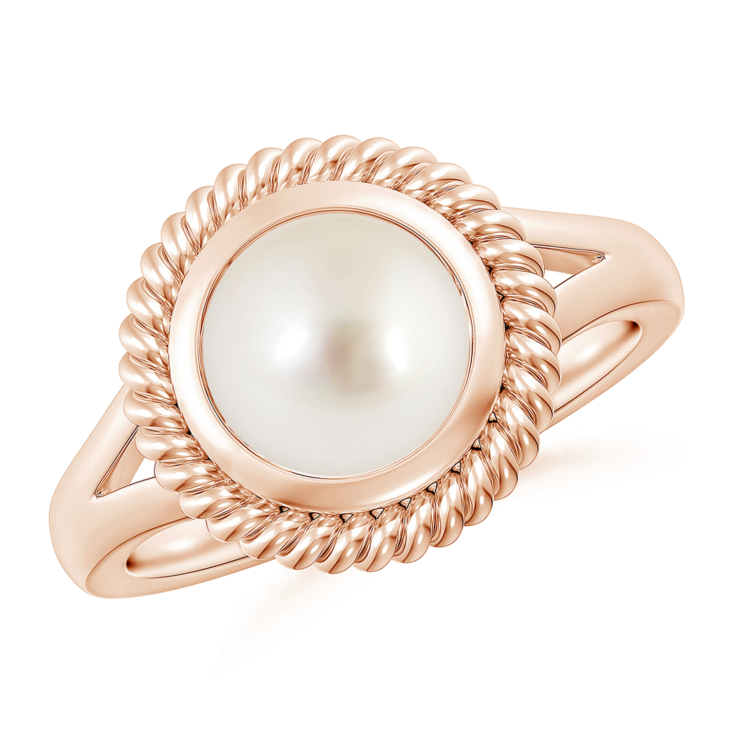  Natural Round Pearl (Moti) Halo Ring