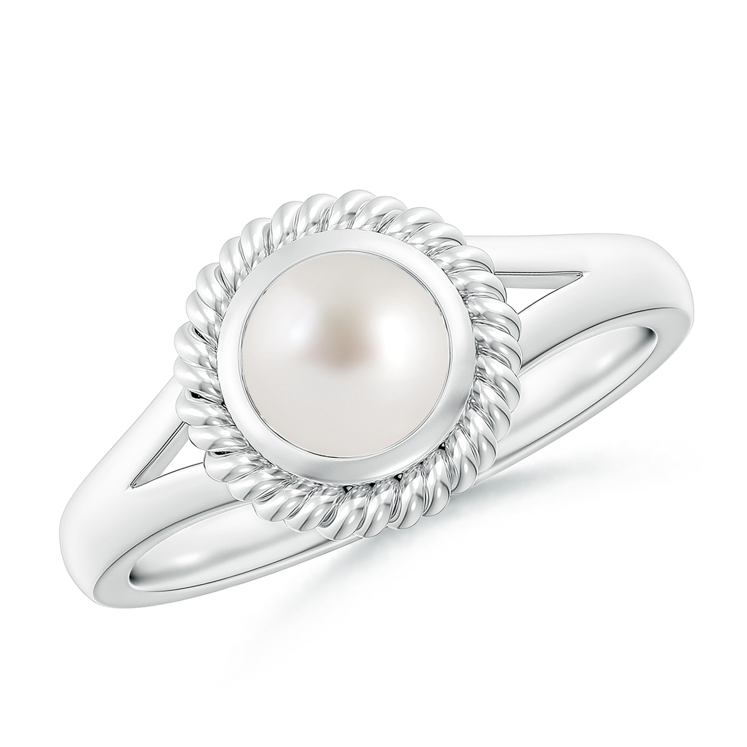 Natural Round Pearl (Moti) Halo Ring