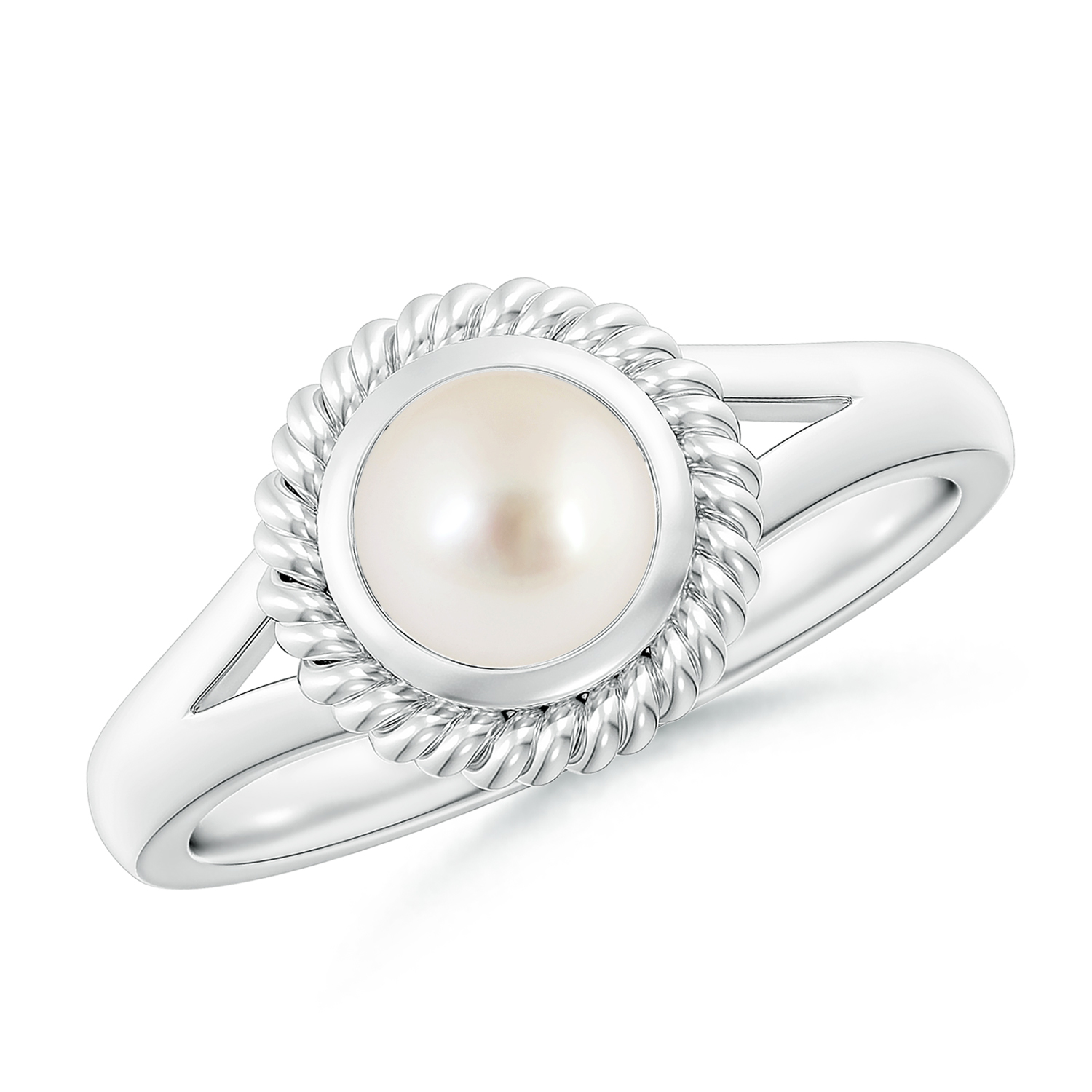  Natural Round Pearl (Moti) Halo Ring