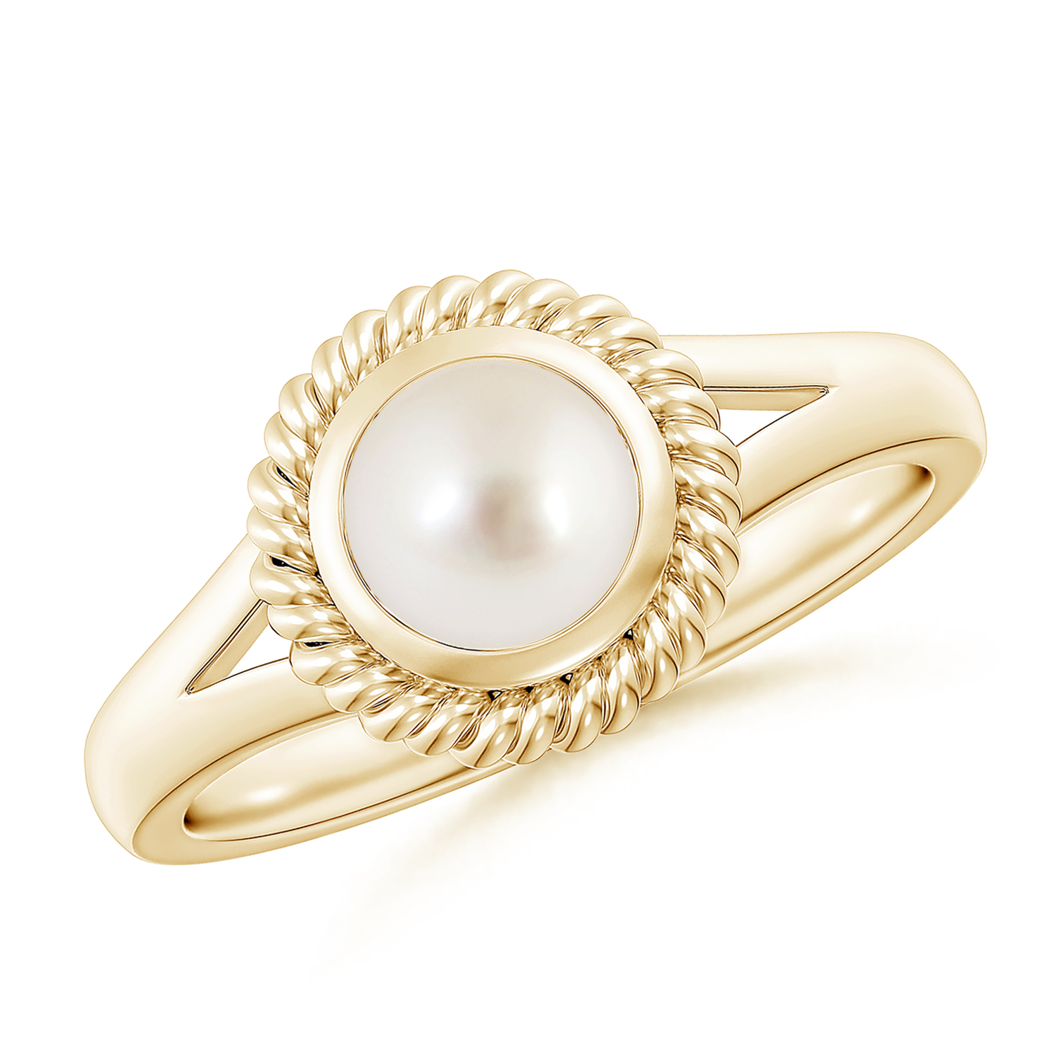  Natural Round Pearl (Moti) Halo Ring