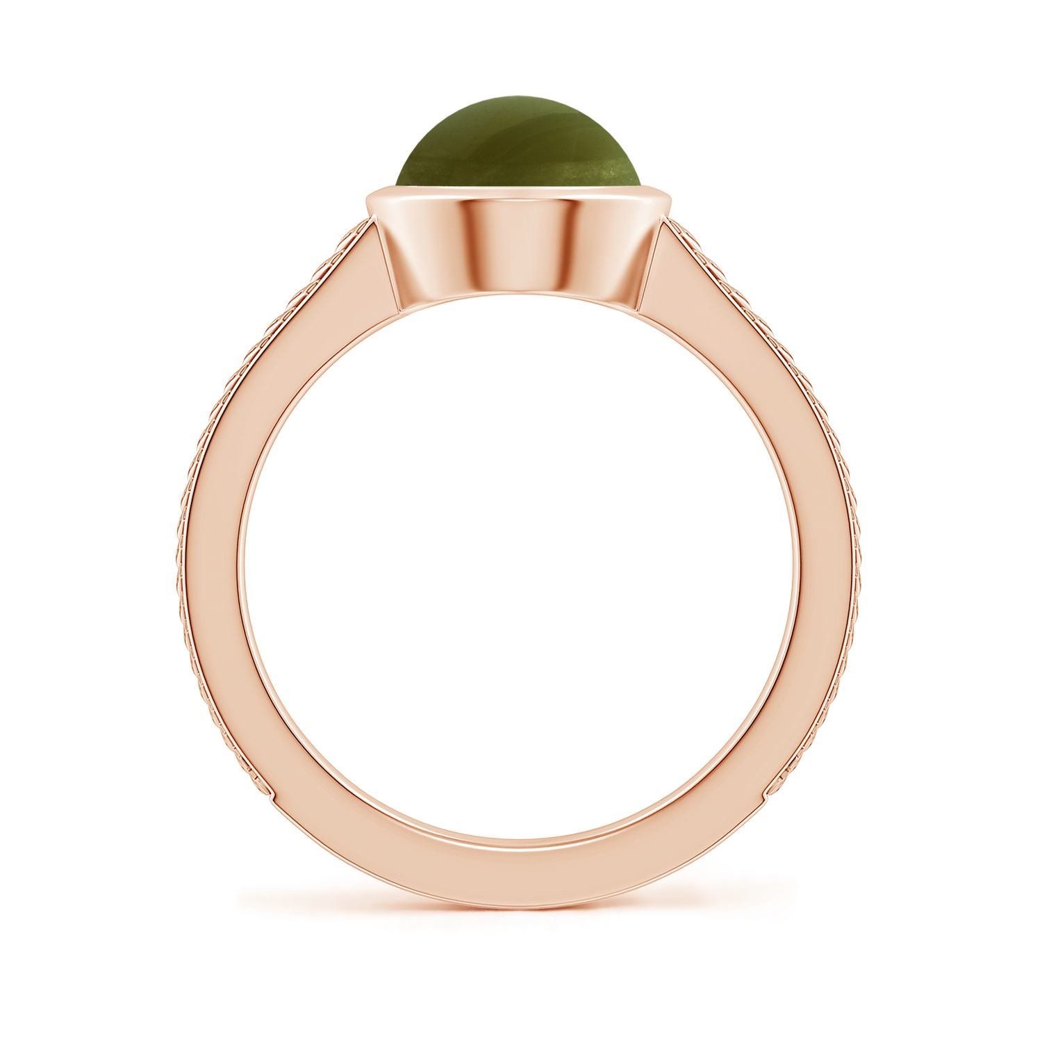  Split Shank Oval Cat's Eye (Lehsunia) Solitaire Ring 