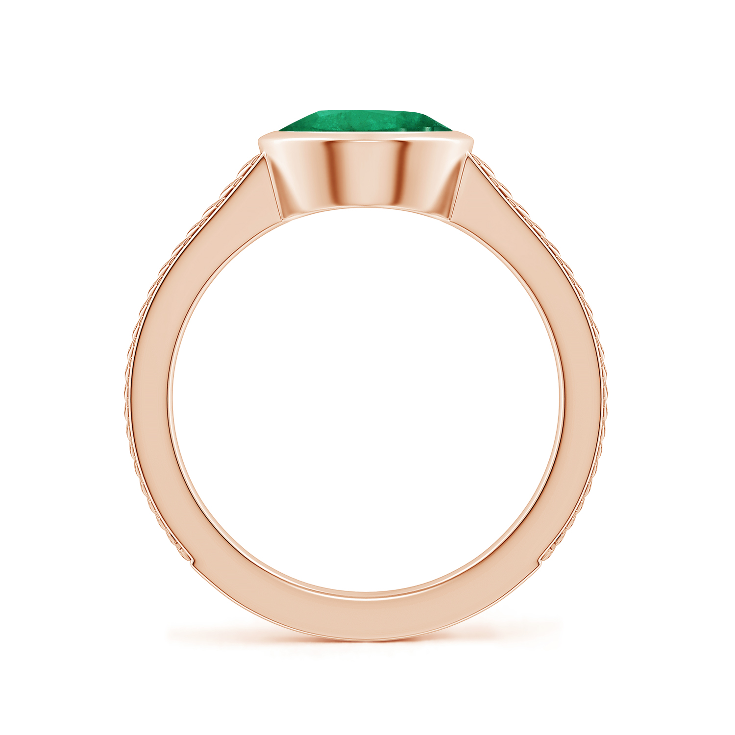  Split Shank Oval Emerald (Panna) Solitaire Ring 