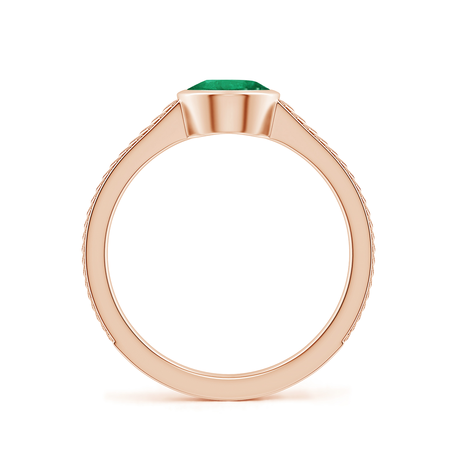 Split Shank Oval Emerald (Panna) Solitaire Ring