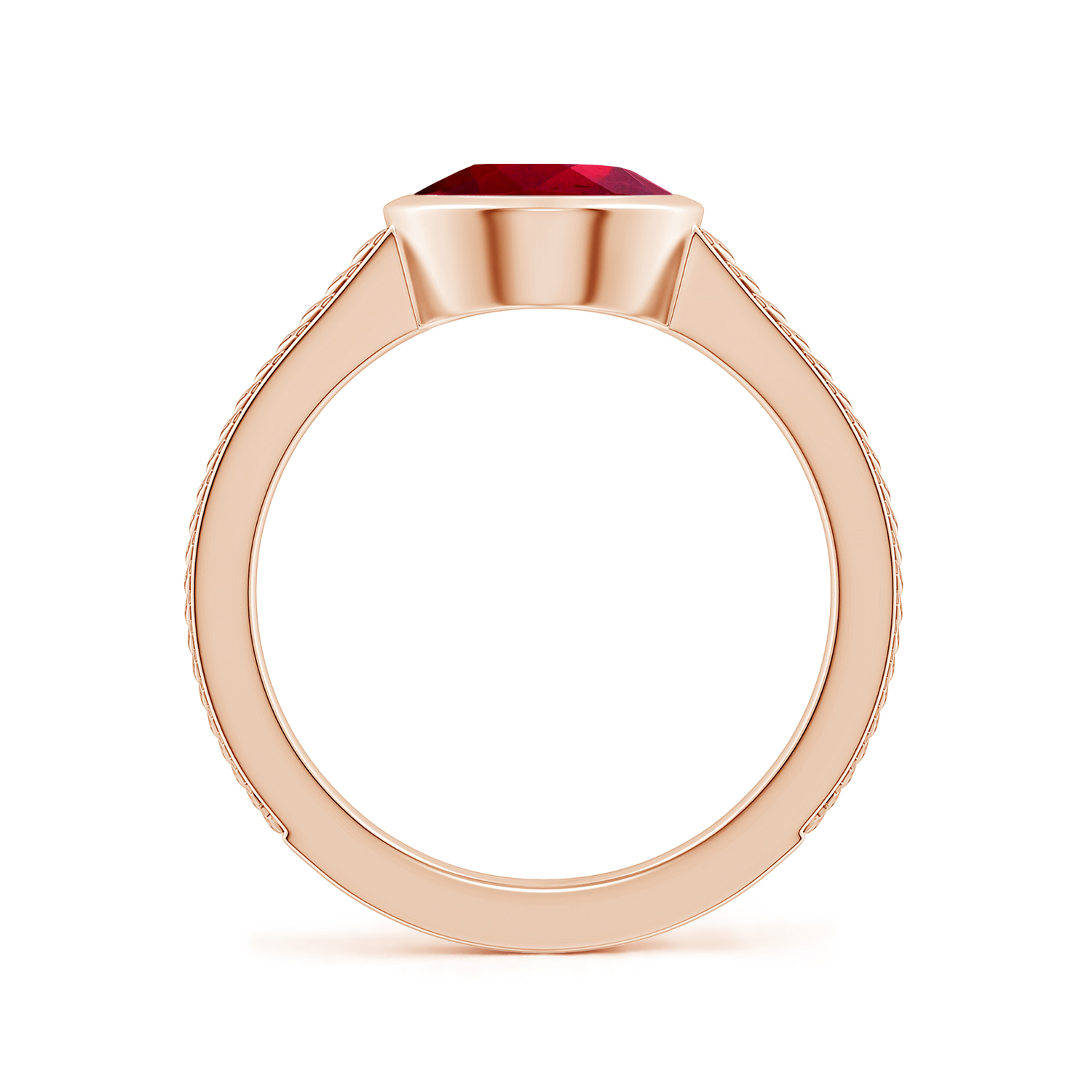  Split Shank Oval Ruby (Manik) Solitaire Ring 