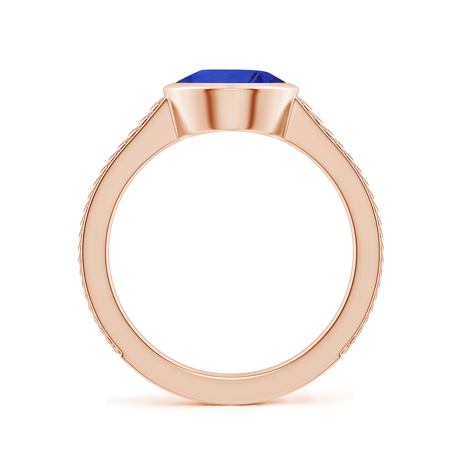  Split Shank Oval Blue Sapphire (Neelam) Solitaire Ring 