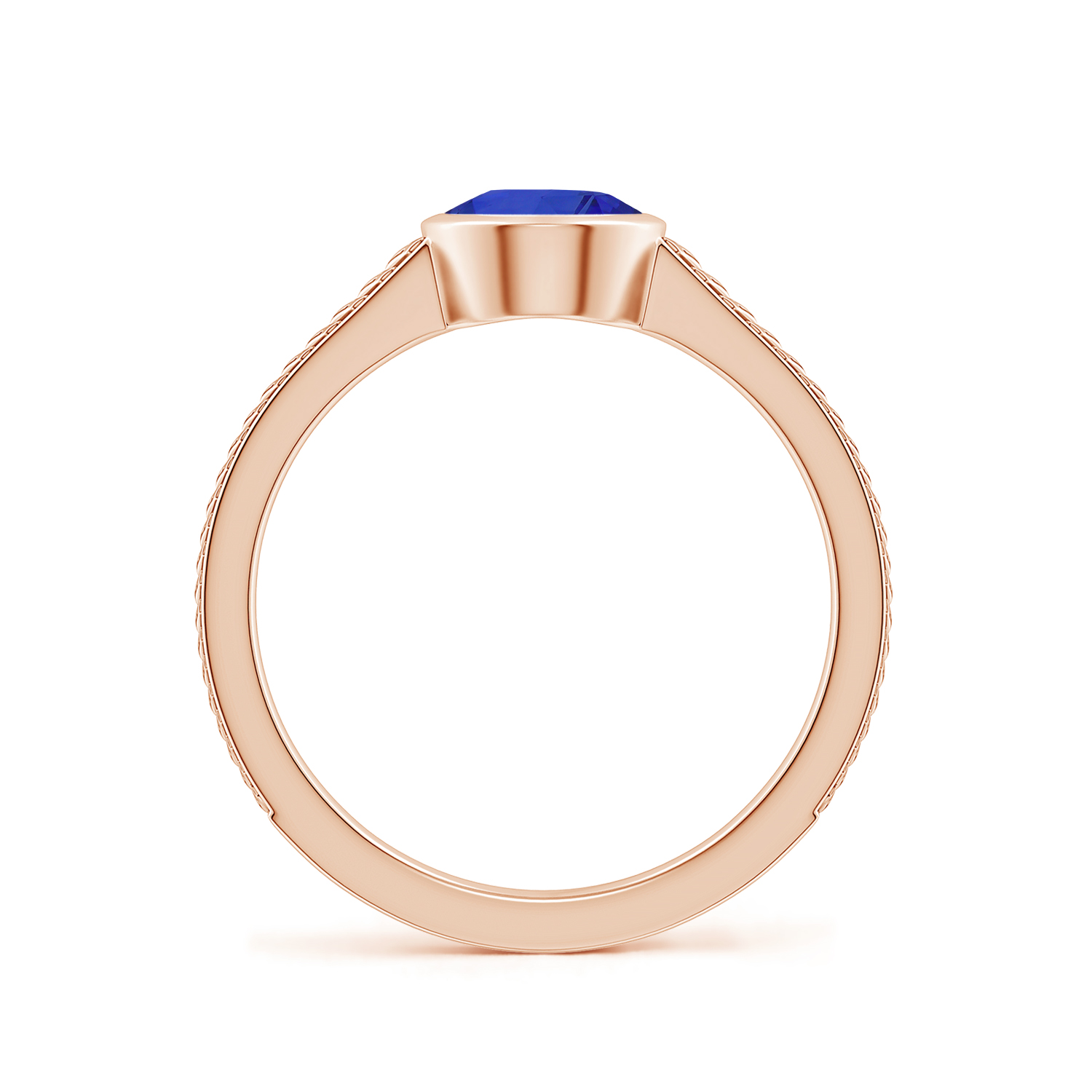 Split Shank Oval Blue Sapphire (Neelam) Solitaire Ring