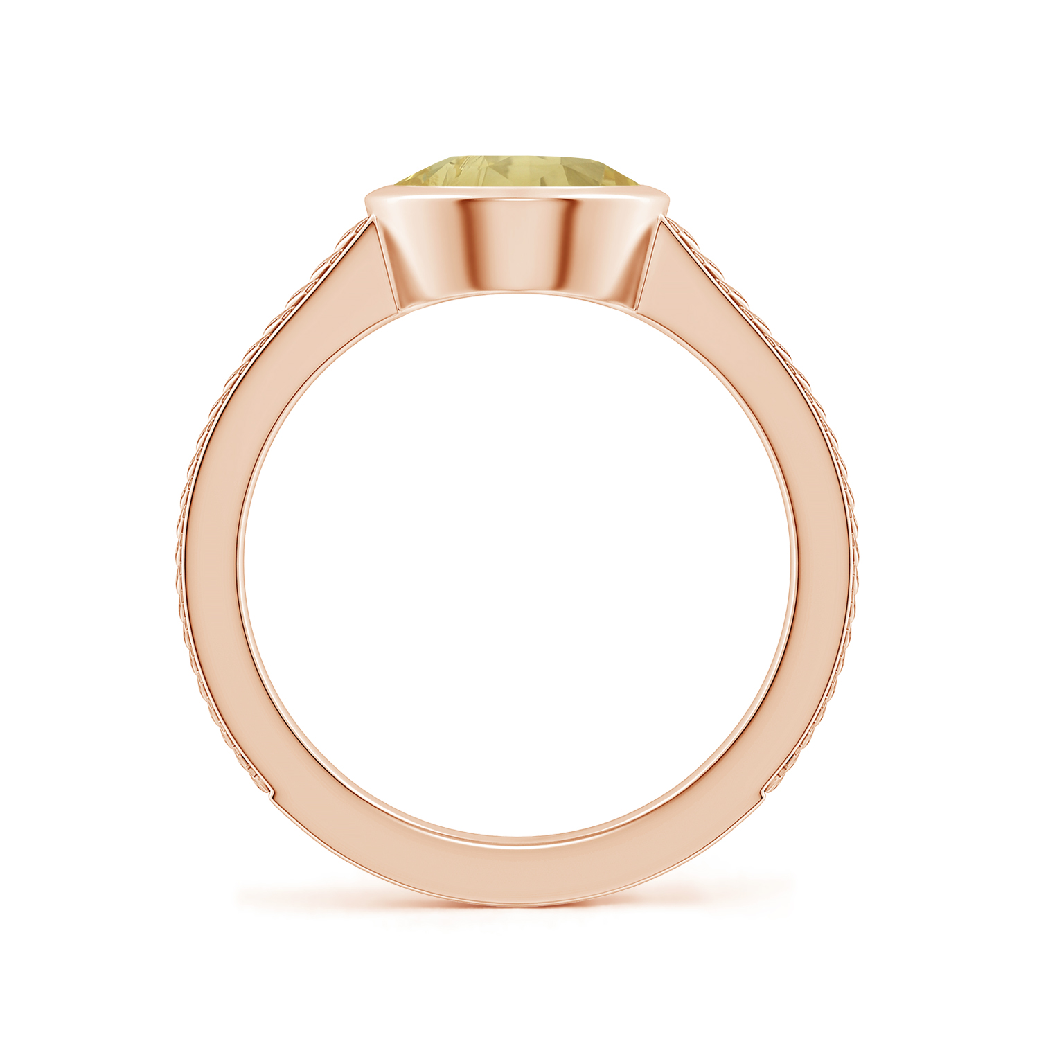  Split Shank Oval Yellow Sapphire (Pukhraj) Solitaire Ring 