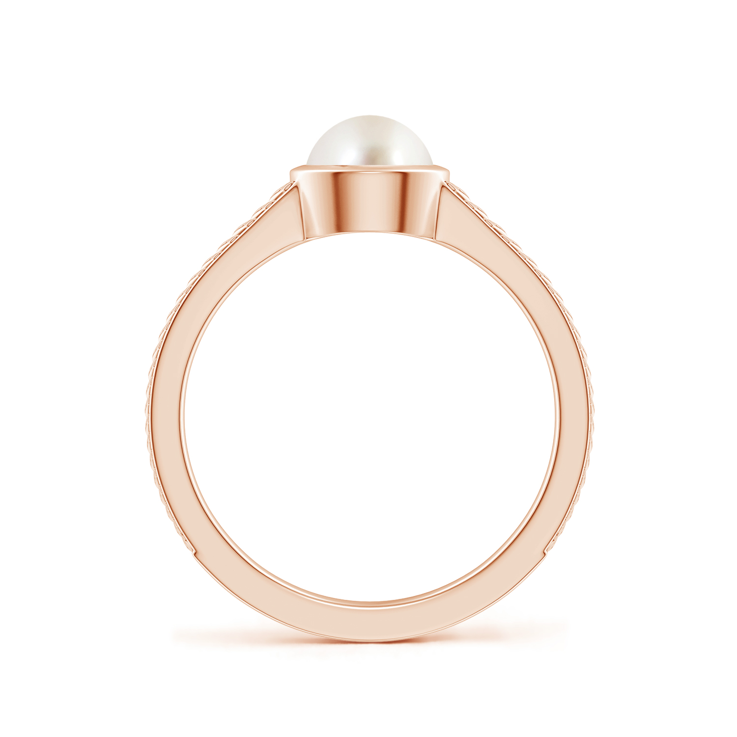 Split Shank Round Pearl (Moti) Solitaire Ring