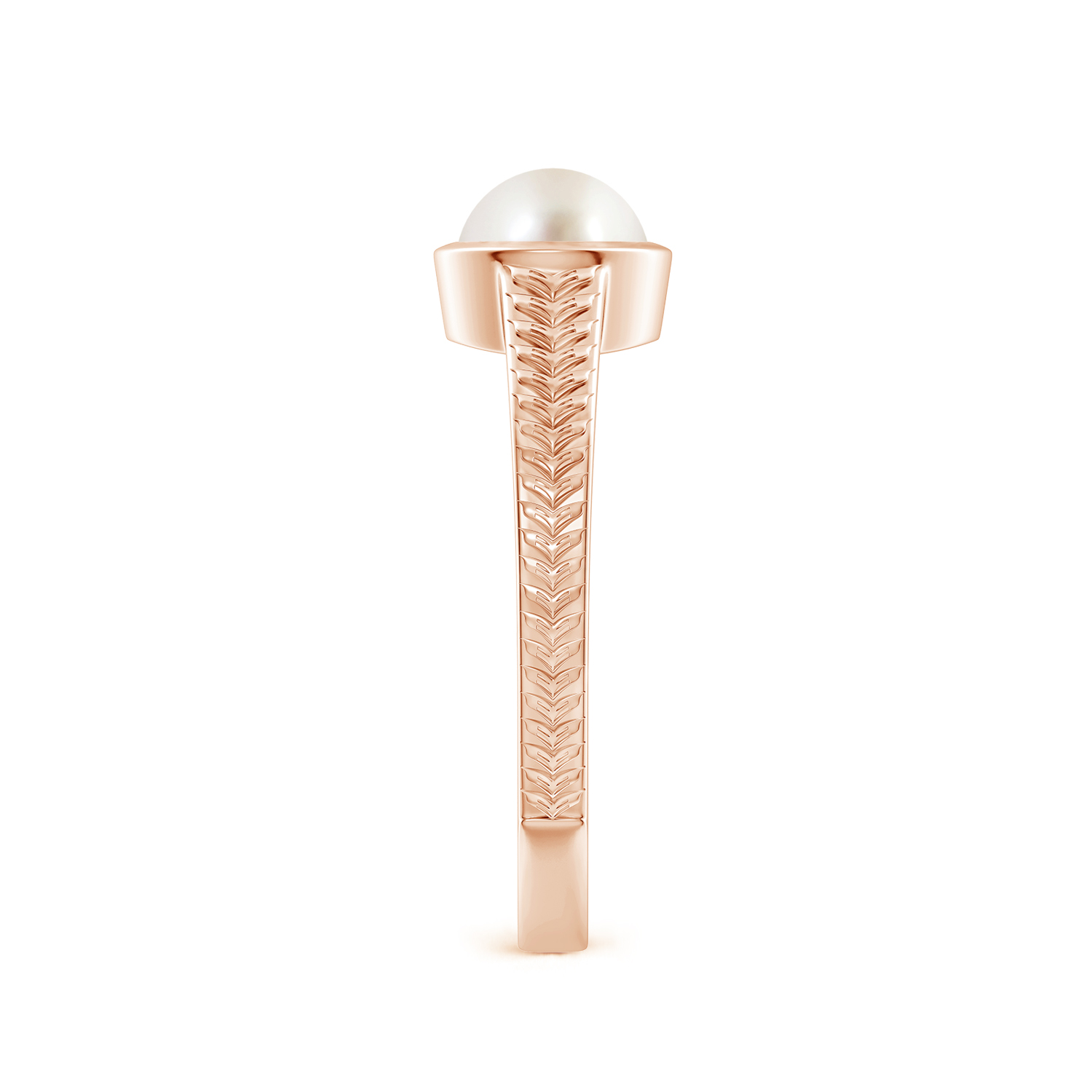 Split Shank Round Pearl (Moti) Solitaire Ring