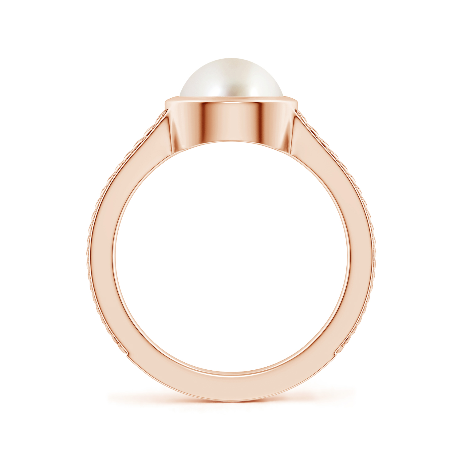  Split Shank Round Pearl (Moti) Solitaire Ring 
