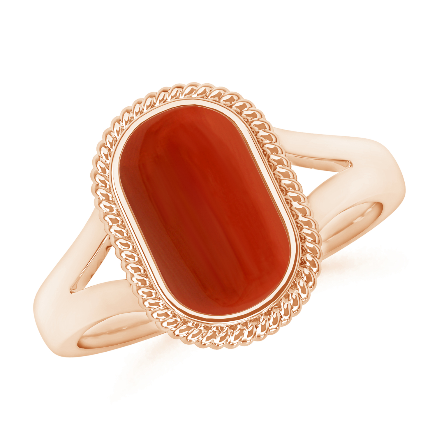 Capsule Red Coral (Moonga)  Halo Ring